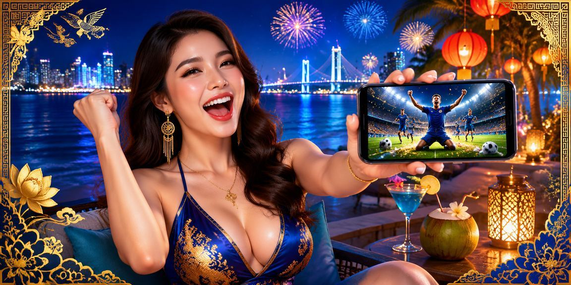 Người dùng tại bãi biển Đà Nẵng xem kết quả trận đấu và kiểm tra khuyến mãi cá cược trên điện thoại